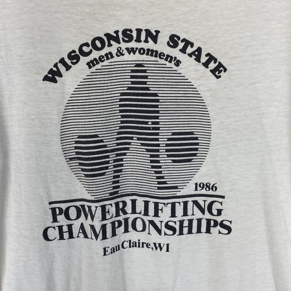 Vintage Screen Stars Miller Beer WI State Powerlifting Championships 1986 Large - Picture 2 of 6
